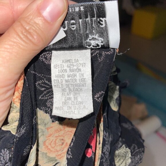 Kamellia By Desire Womens Dress Black Size Small Vintage Floral Tie Back Maxi - Picture 9 of 16